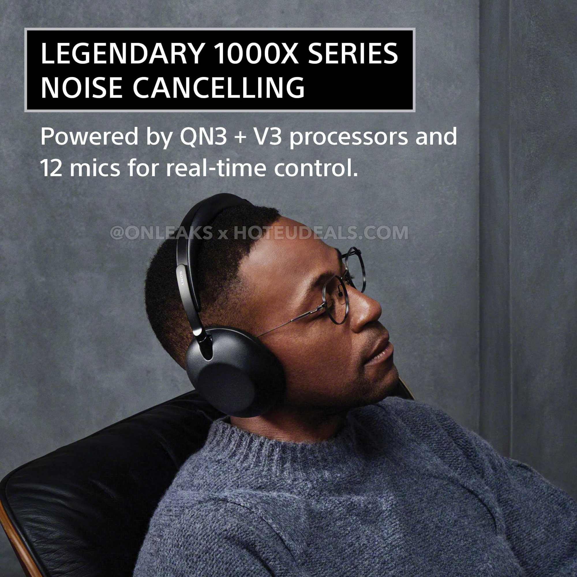 Slide 2 — 1000X Series noise cancelling, QN3 + V3, 12 mics
